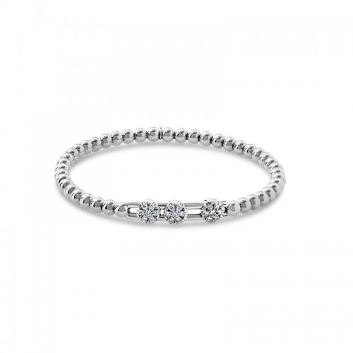 Hulchi Belluni 18k White Gold Tresore Stretch Bracelet