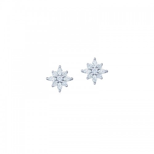 18K White Gold Fancy Diamond Earrings