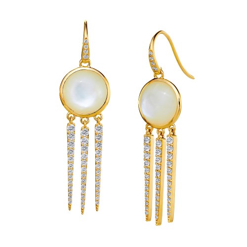 18K Yellow Gold Other Color Stone Earrings
