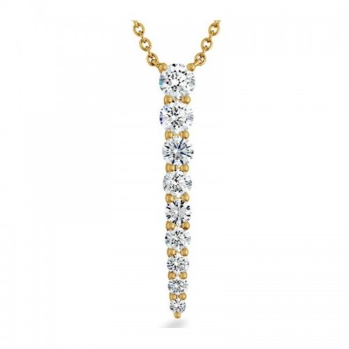 Memoire 18K Yellow Gold Diamond Icicle Pendant