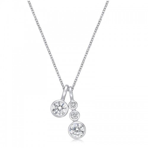 Memoire 18K Gold Diamond Bezel Drop Necklace