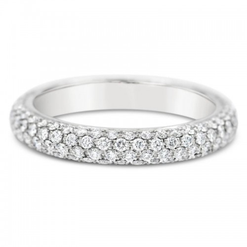 Platinum Rolled Pave Eternity Band