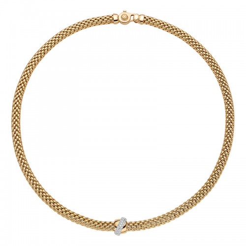 Flex'it Vendome 18K  Yellow Gold and Diamond Rondel Necklace