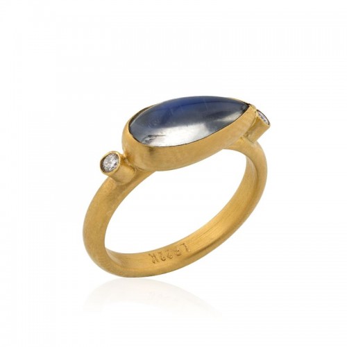 Lika Behar 22k Yellow Gold Diamond and Gemstone Ring