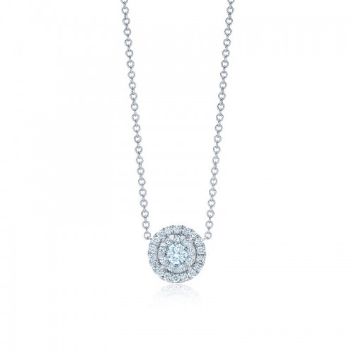 18K White Gold Diamond Necklace & Starburst Pendant