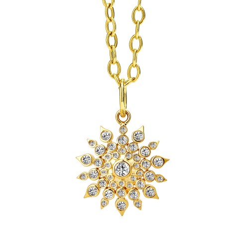 18K Yellow Gold Diamond Necklace & Pendants