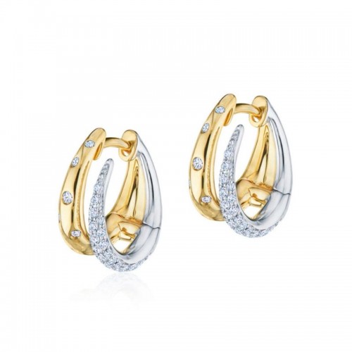 Orbit Collection Hoop Earrings with Diamonds