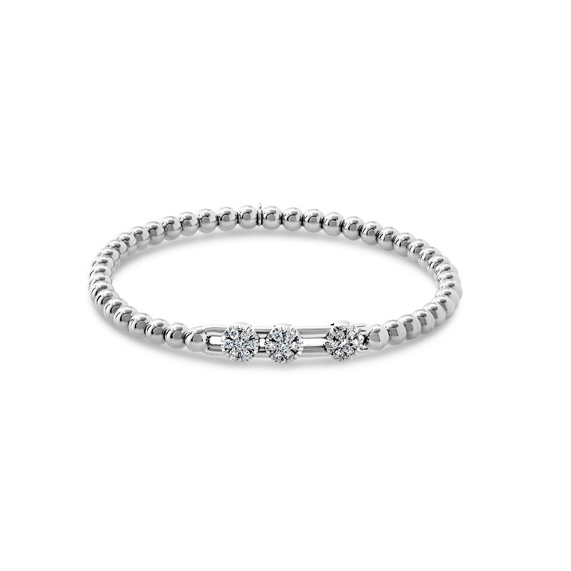 Hulchi Belluni 18k White Gold Tresore Stretch Bracelet