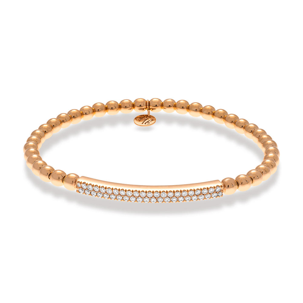 Hulchi Belluni 18k Rose Gold Tresore Stretch Bracelet