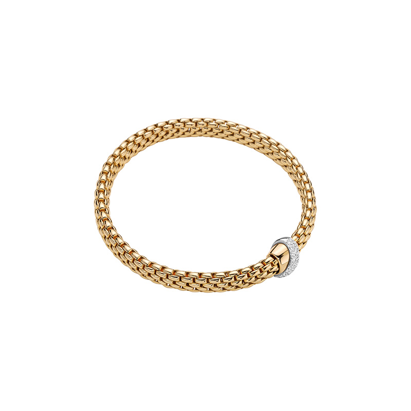 18Kt Yellow Gold Fope Love Nest Flexit Bracelet -Large