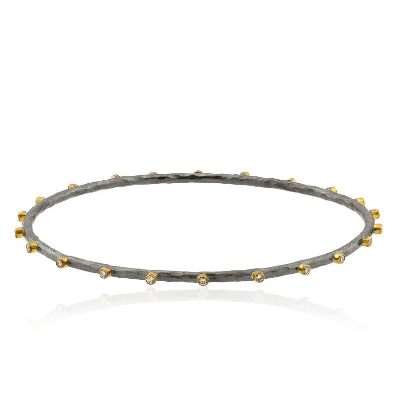 Lika Behar 24k Two Tone Gold and Sterling Silver Diamond Bracelet