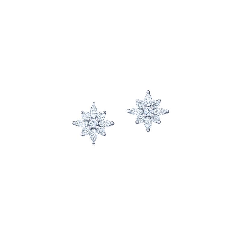 18K White Gold Fancy Diamond Earrings