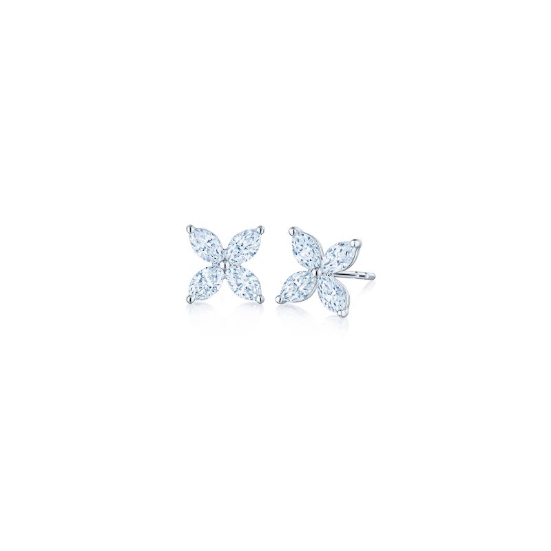 18K White Gold Fancy Diamond Earrings
