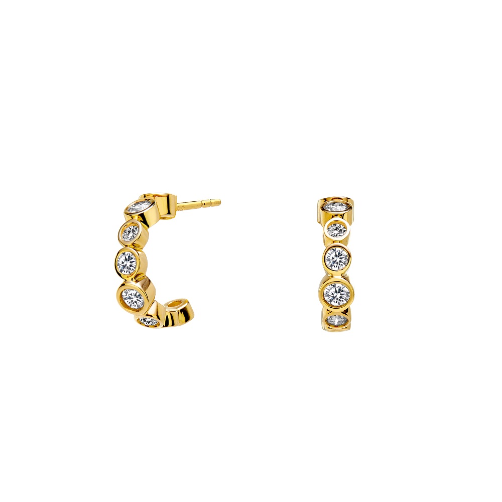 18K Yellow Gold Fancy Diamond Earings