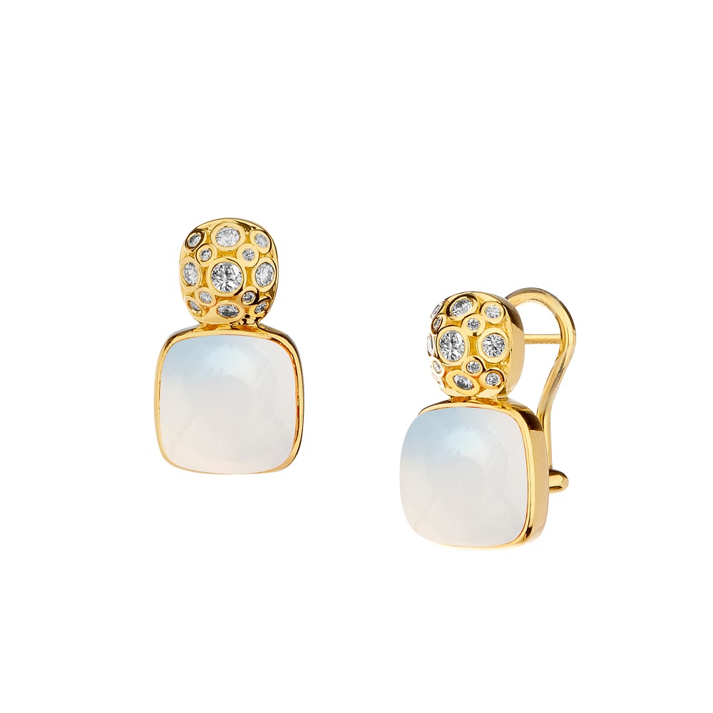18K Yellow Gold Other Color Stone Earrings