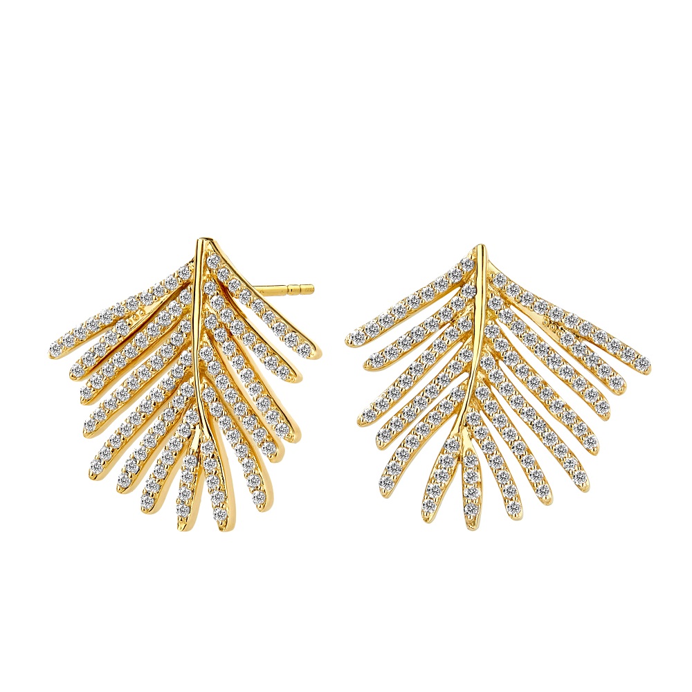 18K Yellow Gold Fancy Diamond Earings