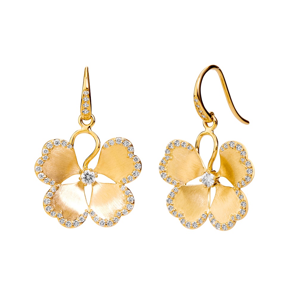 18K Yellow Gold Fancy Diamond Earings