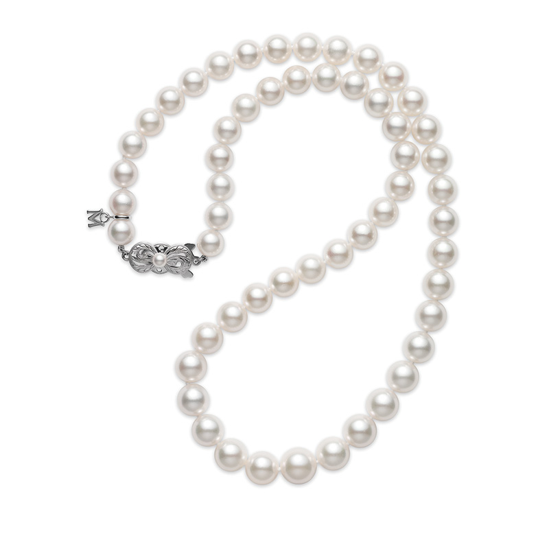 Mikimoto Graduated 9.0 - 7.0Mm Akoya A Pearl Strand