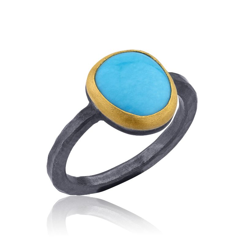 Lika Behar 24k Two Tone Gold and Sterling Silver Gemstone Ring