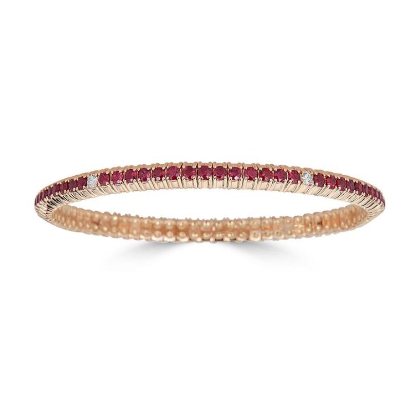 Ruby Stretch Bracelet with Diamonds