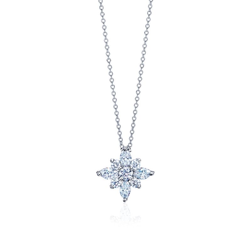 18K White Gold Diamond Necklace & Star Pendant