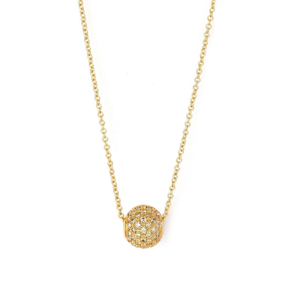 18K Yellow Gold Diamond Necklace & Pendants