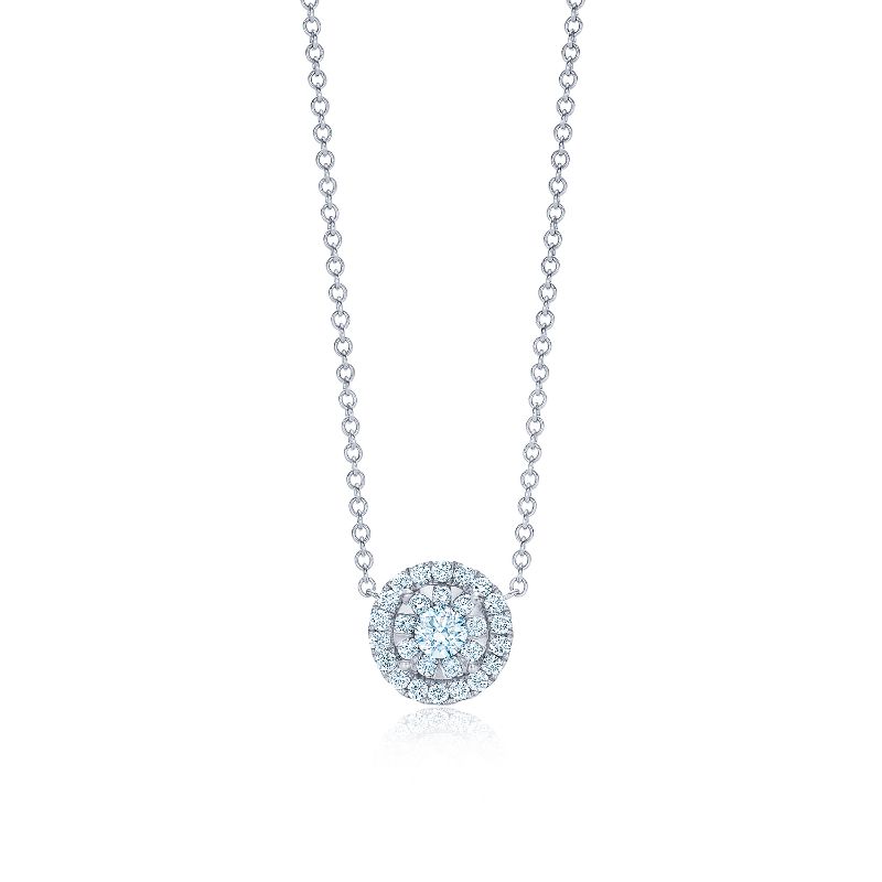 18K White Gold Diamond Necklace & Starburst Pendant