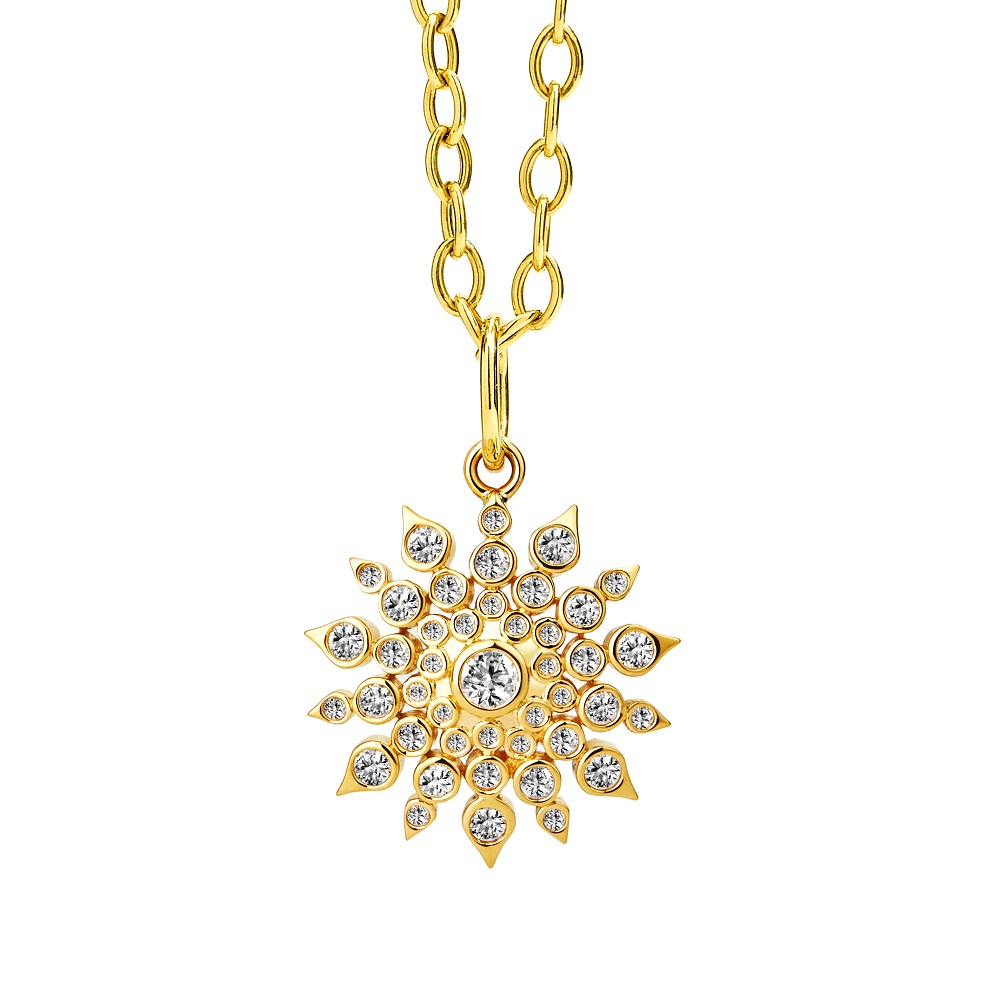 18K Yellow Gold Diamond Necklace & Pendants