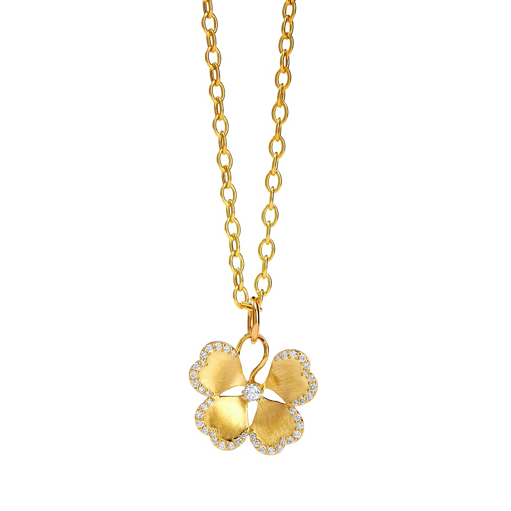 18K Yellow Gold Diamond Necklace & Pendants