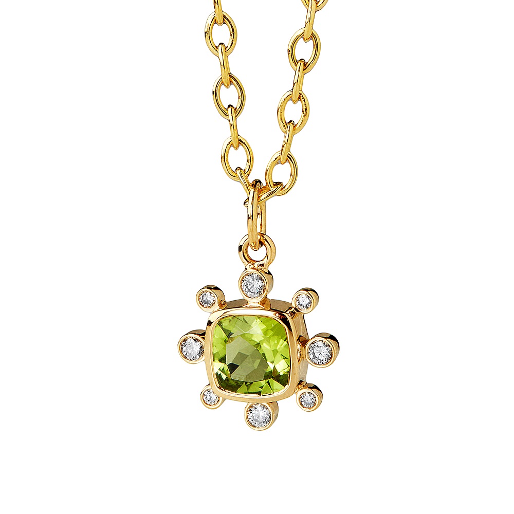 18K Yellow Gold Other Color Stone Necklace