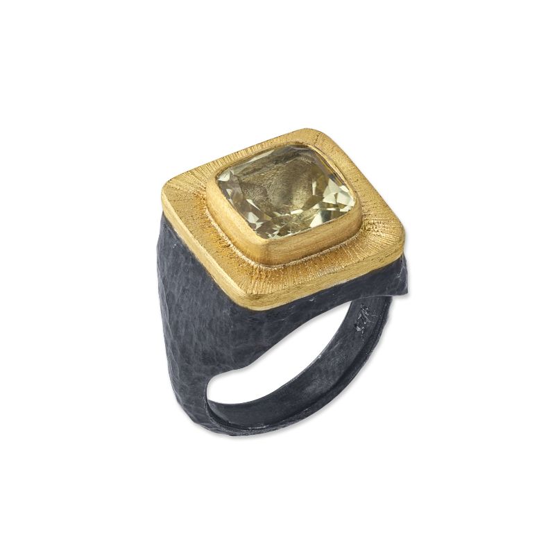 Lika Behar 24k Two Tone Gold and Sterling Silver Gemstone Ring