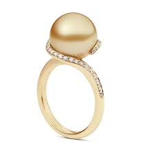 Mikimoto Golden South Sea Cultured Pearl Ring